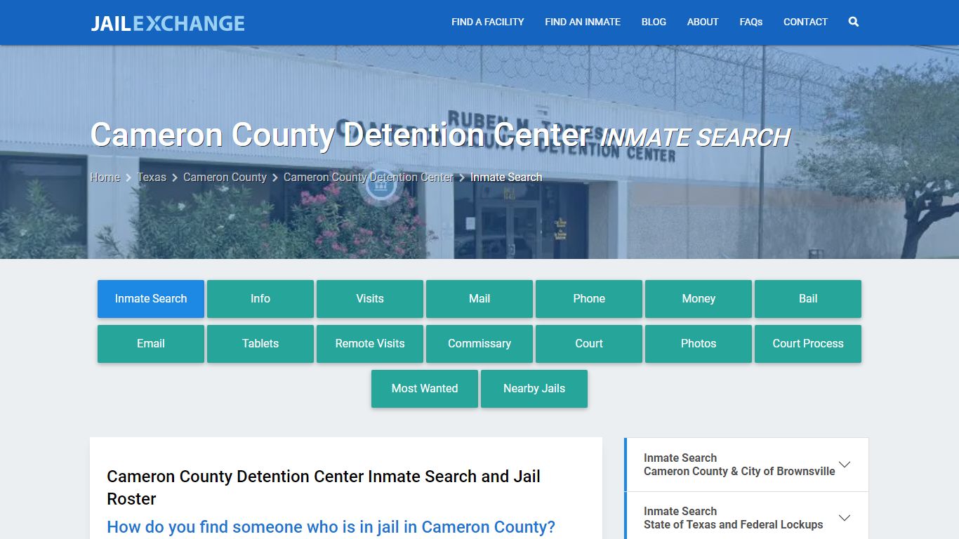 Cameron County Detention Center Inmate Search - Jail Exchange